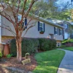 Mature tree with full green canopy leaning toward a home's roofline